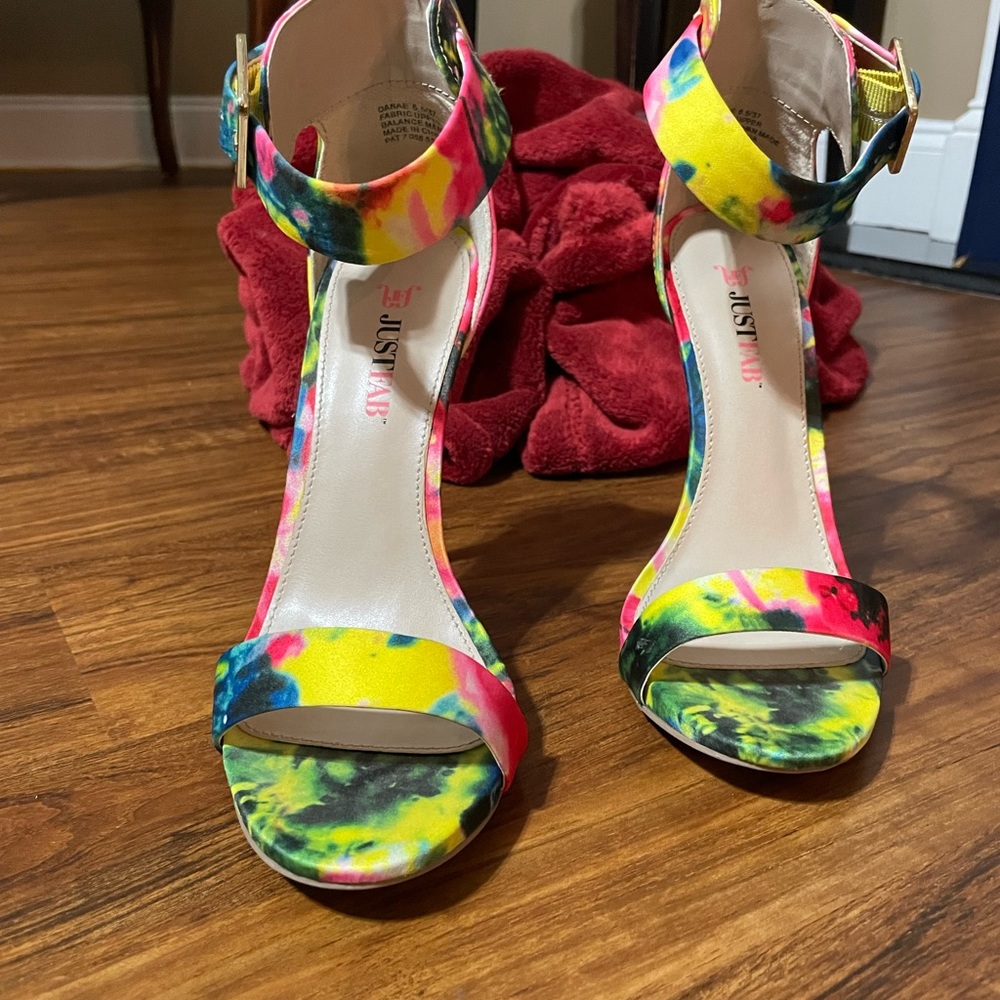 Tie Dye-Print Stiletto Sandals. - Picture 4 of 5